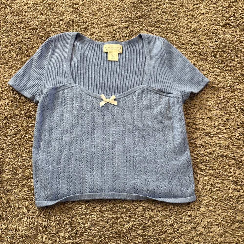 The Prairie by Rachel Ashwell Cream Knit Crop Top XL‎ Cottagecore Sweet Y2K